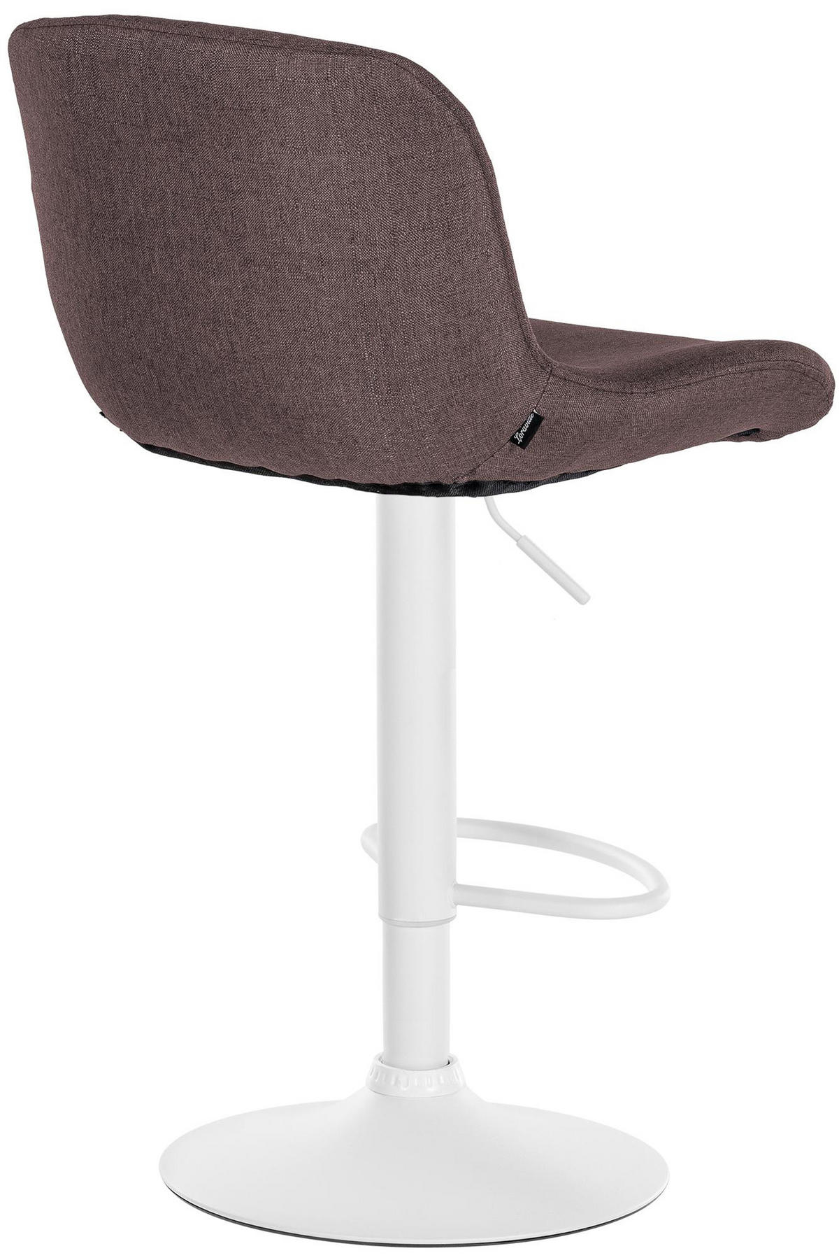 BARHOCKER 2er Set Salomon Weiß Stoff dunkelbraun - Braun/Weiß, Textil/Metall (50/106/52cm) - TPFLiving