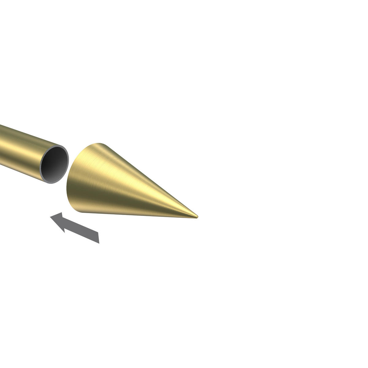 ENDSTÜCKE FÜR GARDINENSTANGEN 20 mm Ø, Savio Messing-Optik, Packung 2 Stück - Messingfarben, Metall (6/3.4/3.4cm) - INTERDECO