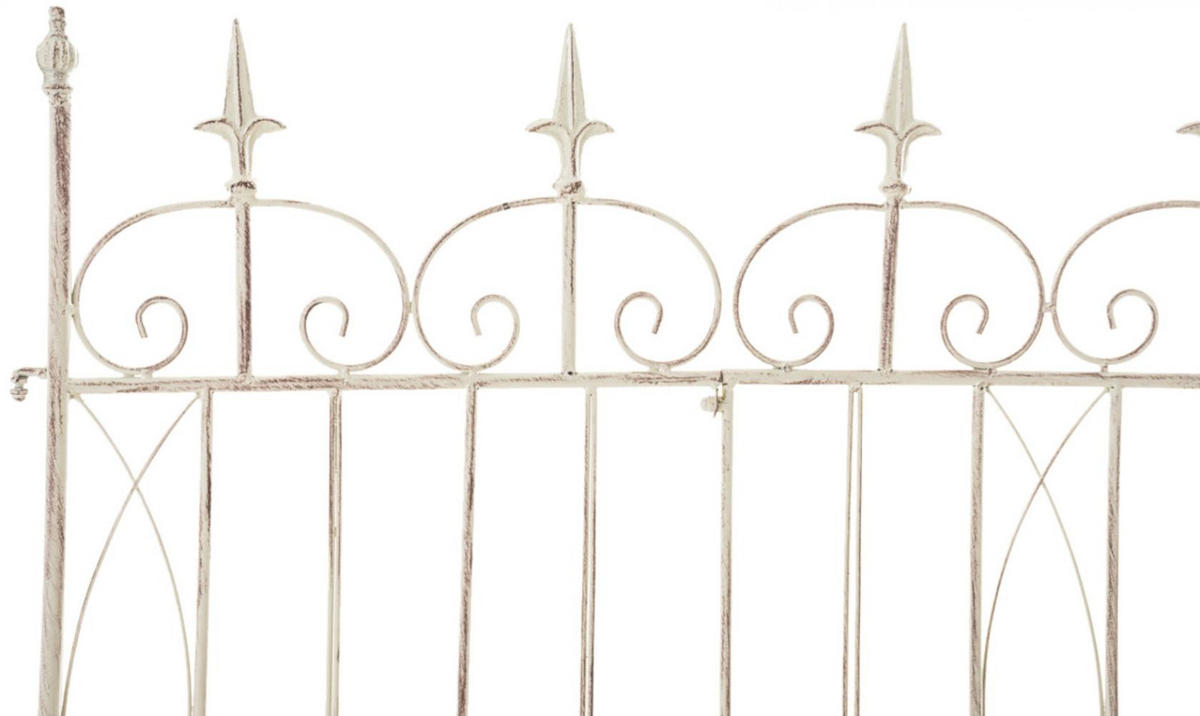GARTENZAUN 4er Set Metall Antik-Creme - Creme, Metall (124/116cm) - CLP