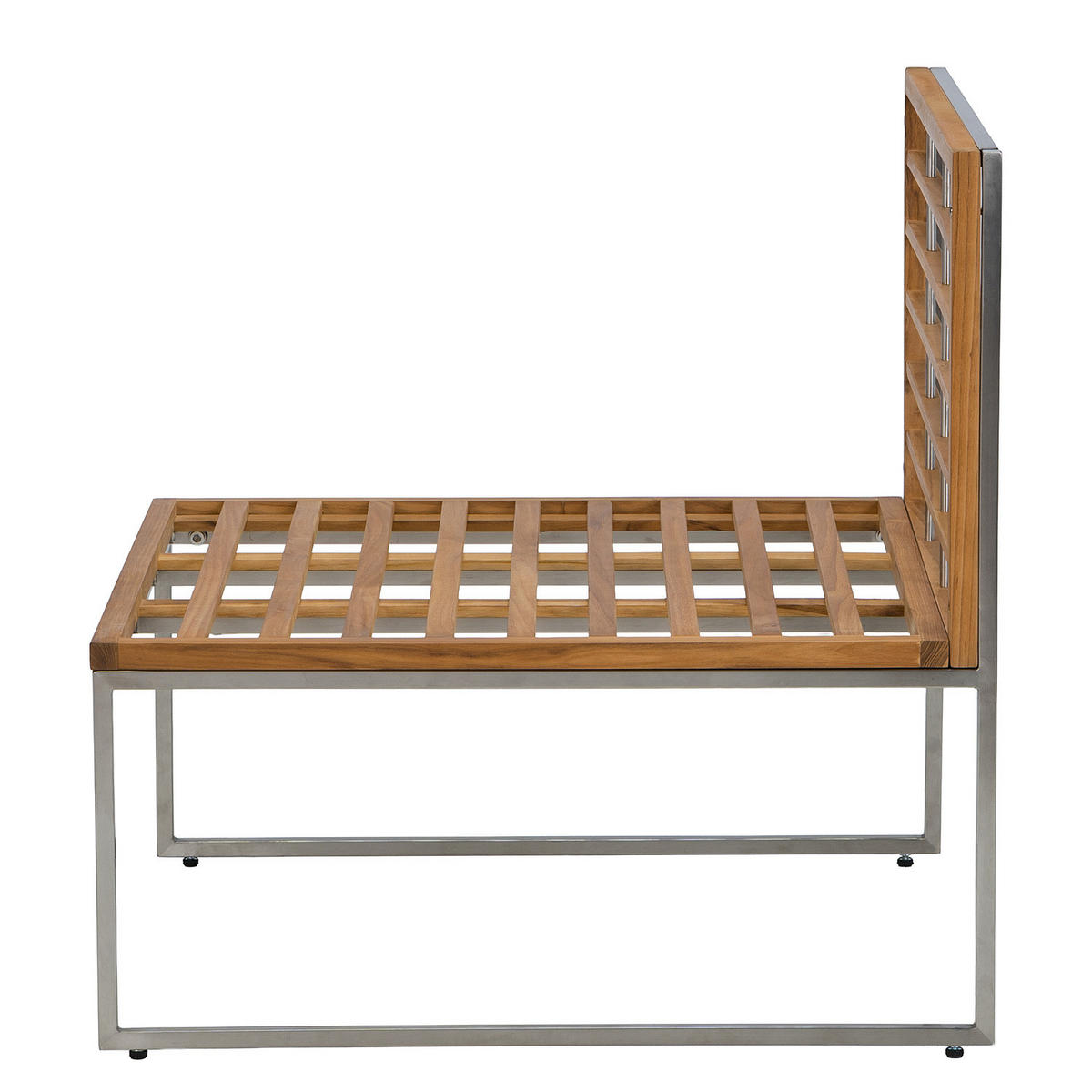 LOUNGESESSEL - Webstoff / Teak massiv - Hellgrau, Holz/Textil (70/74/70cm) - home24