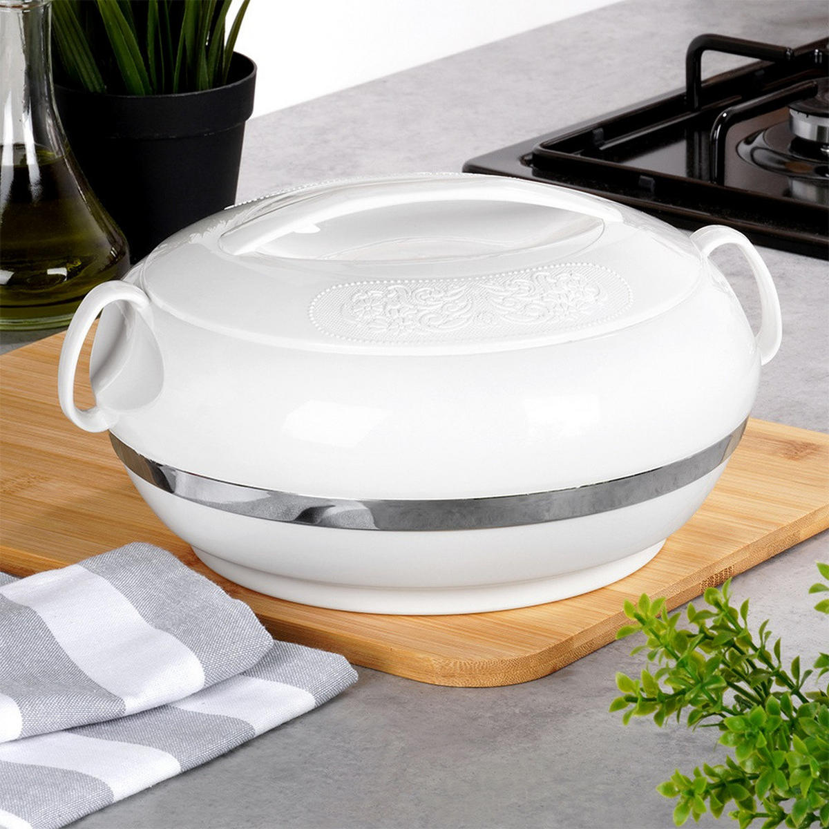 LUNCHTHERMOSKANNE Deluxe 2,3 l - Weiß, Kunststoff (24/11/24cm) - Orion 