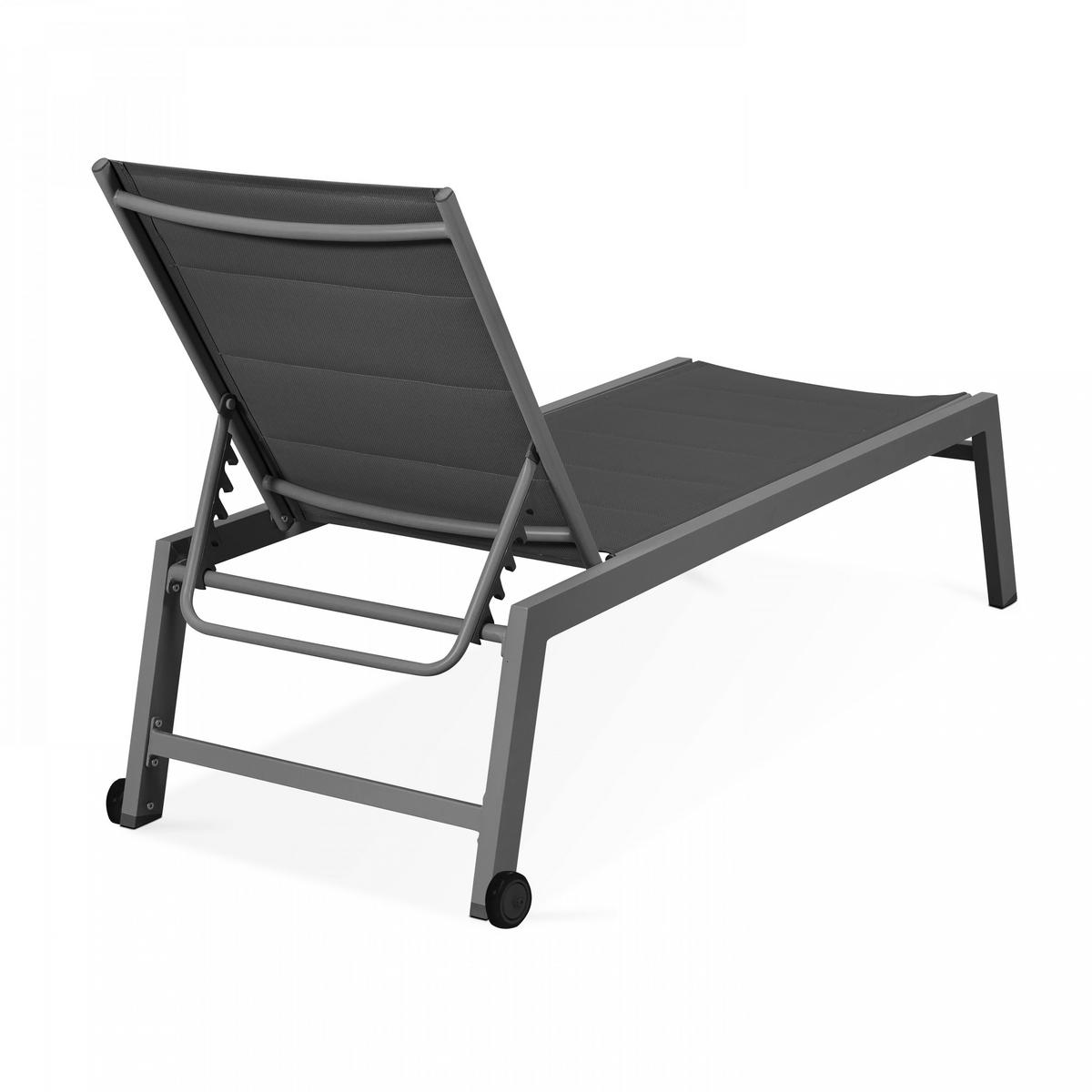 SONNENLIEGE 2-tlg., Grau - Grau, Metall (65/103/202cm) - Oviala