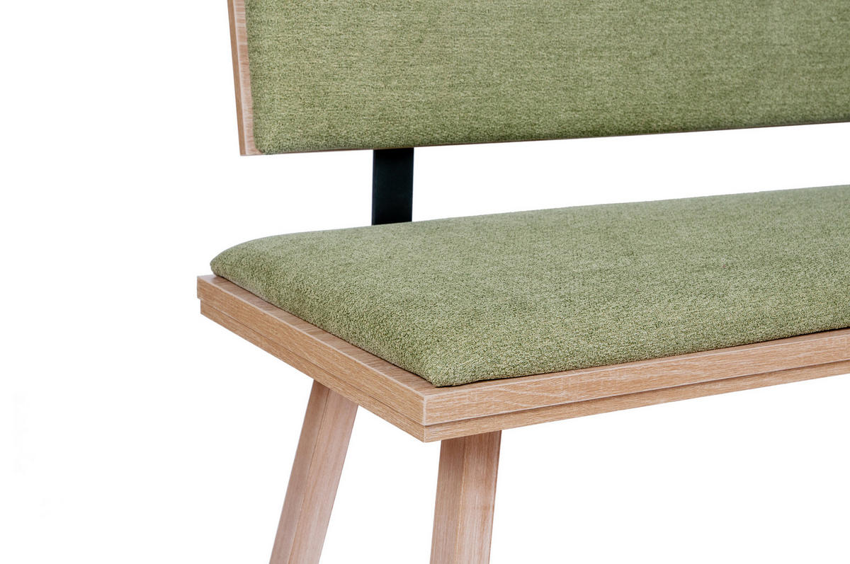 SITZBANK Die Zeitlose - Eichefarben/Grün, Holz/Textil (48/89/125cm) - Kundler Home