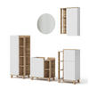 BADMÖBEL-SET Karen Sonoma/Weiß 5 Teile - Weiß/Sonoma Eiche, Holzwerkstoff (60/65/35cm) - Vicco