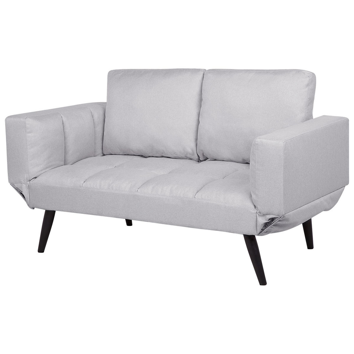 2-SITZER-SCHLAFSOFA Polsterbezug Hellgrau Brekke - Hellgrau, Textil (183/90/75cm) - Beliani