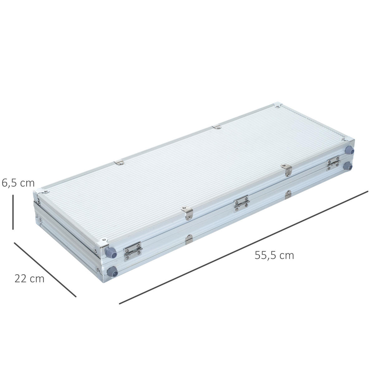 POKERKASETTE DE-18670 500 Jetons, 2 Kartendecks Aluminium - Silberfarben, Metall (22/555cm) - ComfortXL