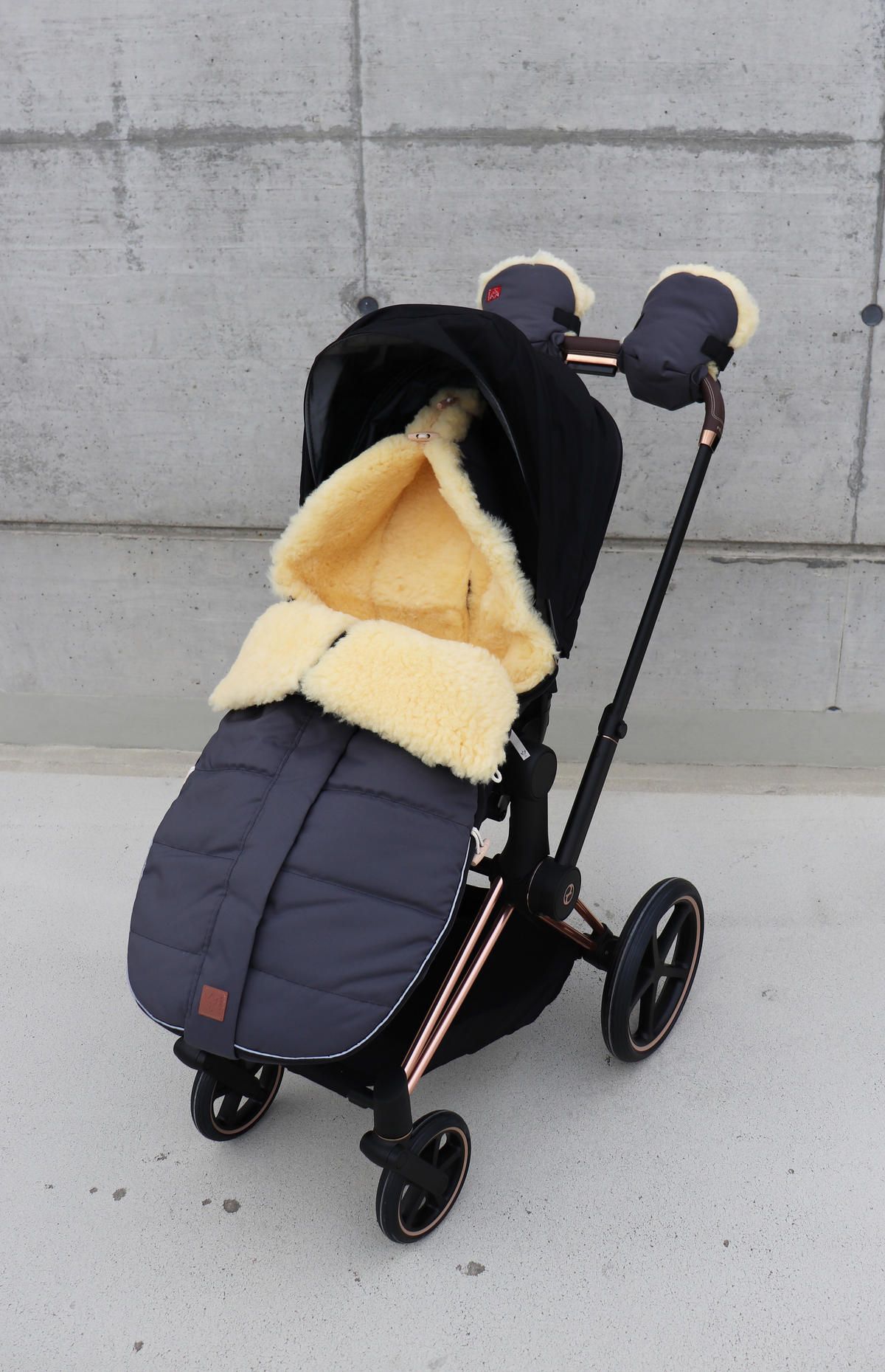 LAMMFELL-FUSSSACK Allex, anthracite - Grau, Fell (48/105cm) - Kaiserbaby