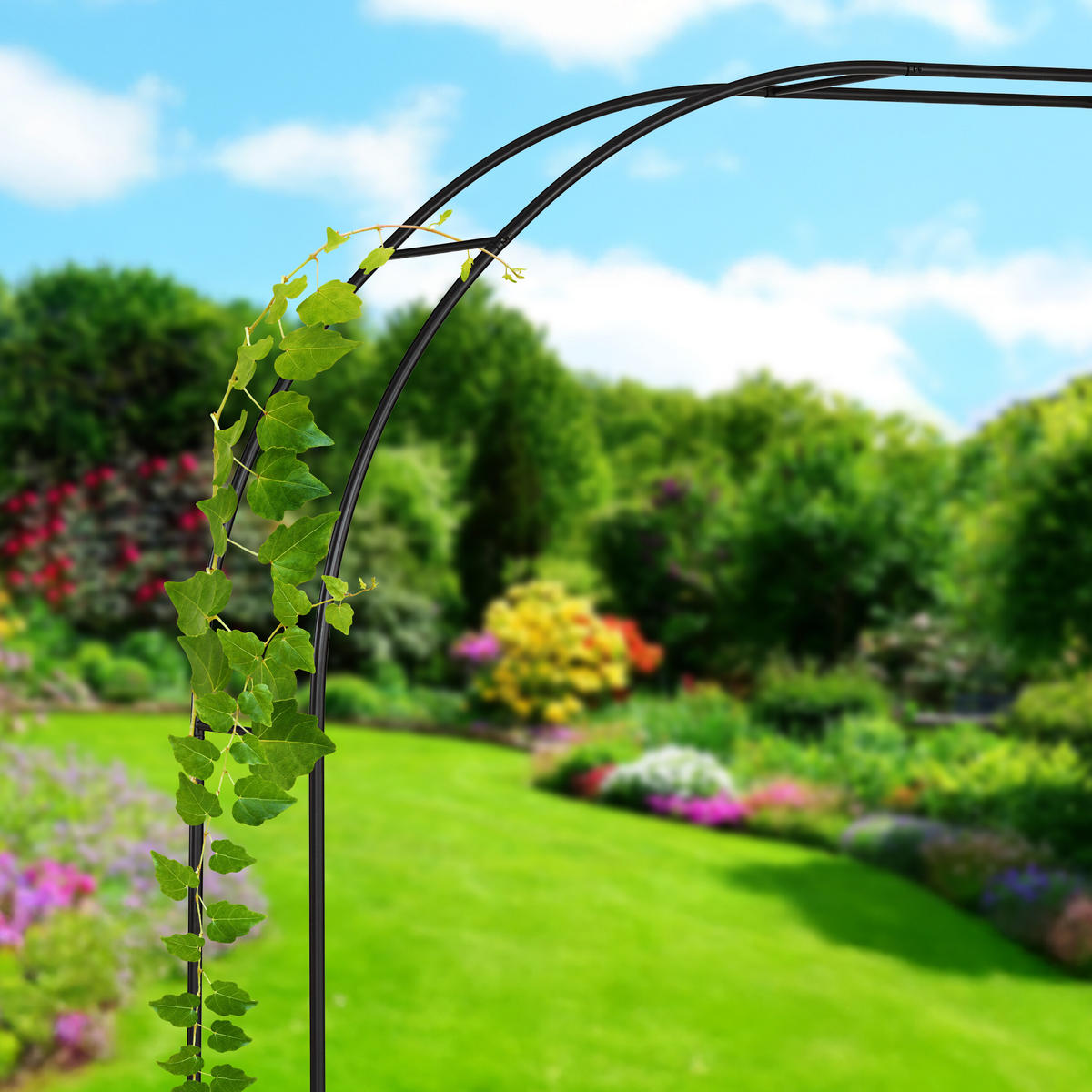 ROSENBOGEN - Schwarz, Metall (280/210/40cm) - Relaxdays