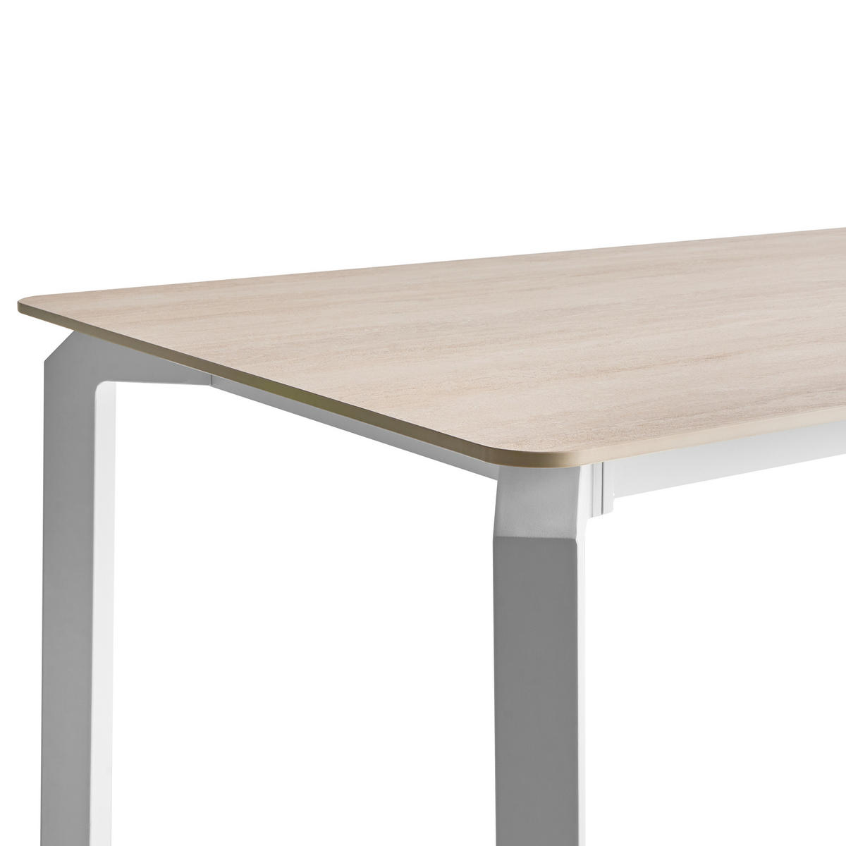 KONFERENZTISCH 90/180 cm Stein Travertinoptik Feletto - Beige, Stein (180/90/76cm) - Beliani