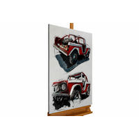 METALLBILD Rot 60/90 cm - Rot/Grau, Metall (4.8/90cm) - KUNSTLOFT