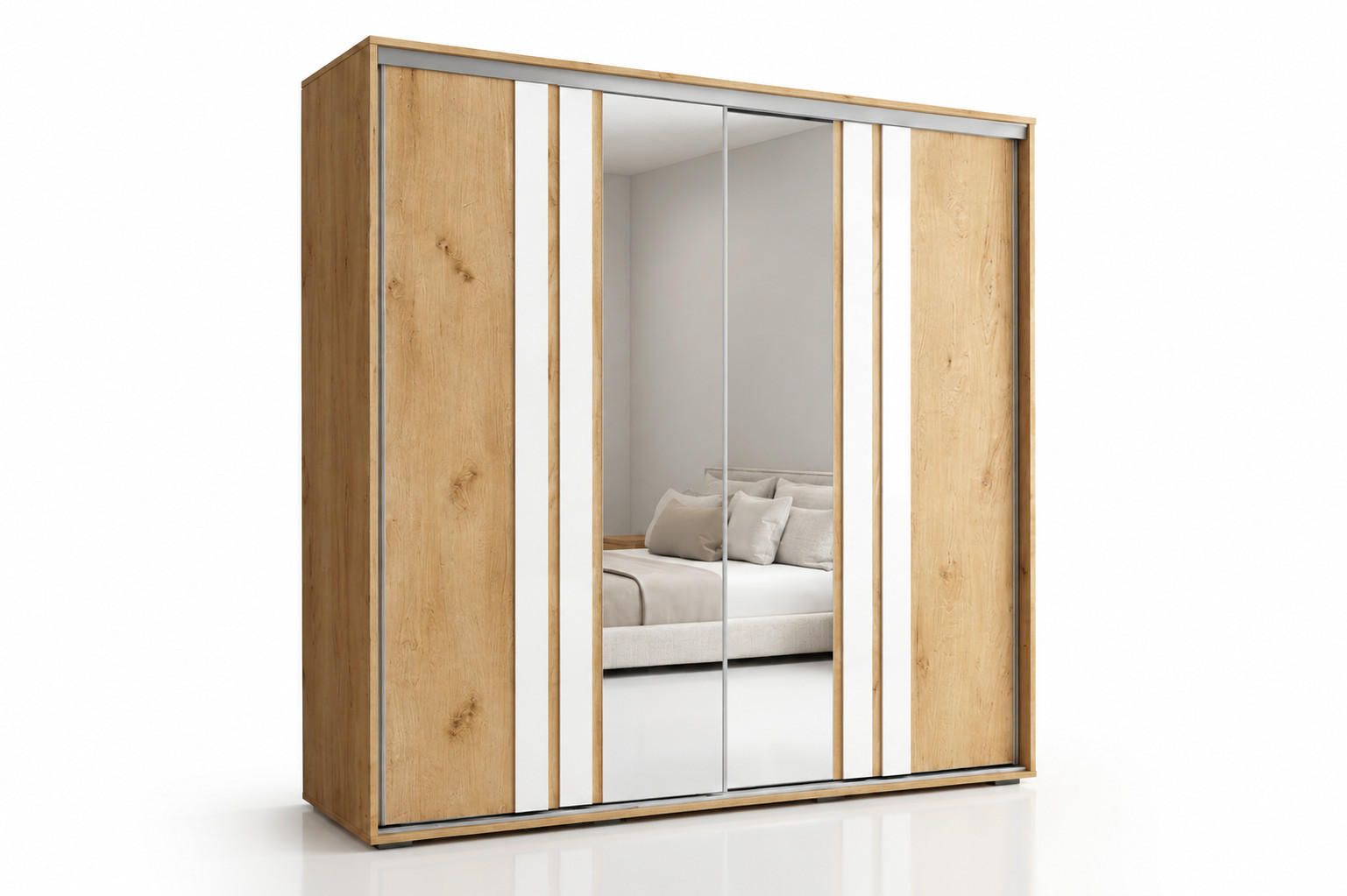 BM-Möbel Schiebetürenschrank Gold 150x215x62 cm