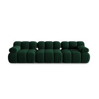 MODULARES-SOFA Bellis aus Samt flaschengrün 3 Sitzplätze - Grün, Textil (94/63/282cm) - Micadoni
