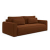 3-SITZER SOFA mit Schlaffunktion Samt Stoff Orange - Terracotta/Schwarz, Kunststoff/Textil (238/82/105cm) - Makamii