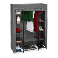 STOFFSCHRANK - Grau, Kunststoff/Textil (135/175/45cm) - Relaxdays