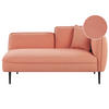 CHAISELONGUE Bouclé pfirsichrosa rechtsseitig Chevannes - Pink/Schwarz, Textil (138/74/77cm) - Beliani
