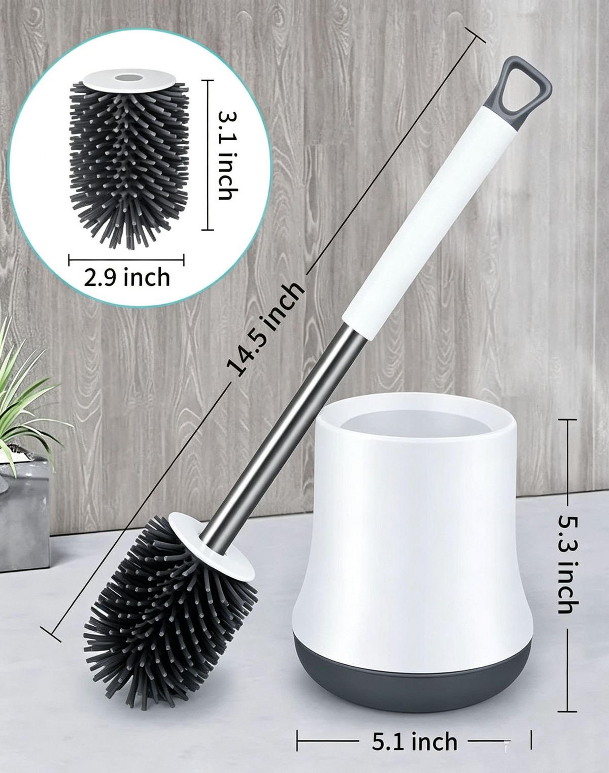 TOILETTENBÜRSTE – Weiß – Länge 38 cm - Weiß, Kunststoff (13/38/12cm)