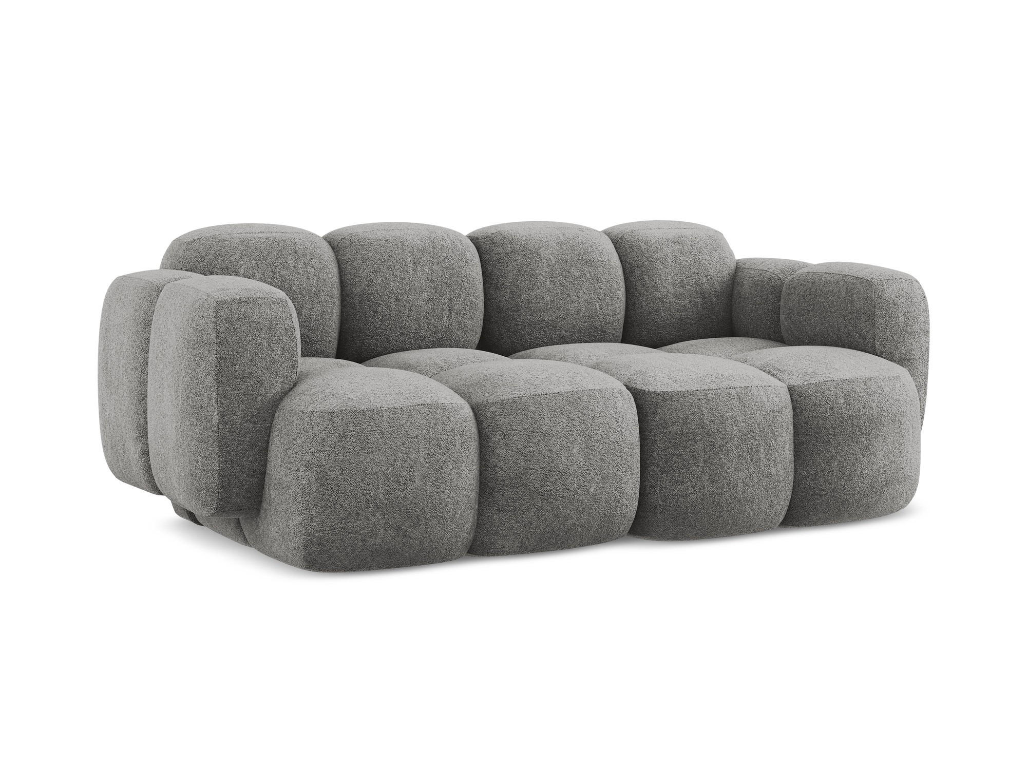2-SITZER SOFA Chenille Stoff Grau - Dunkelgrau/Schwarz, Holzwerkstoff/Kunststoff (210/72/115cm) - Makamii