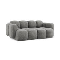 2-SITZER SOFA Chenille Stoff Grau - Dunkelgrau/Schwarz, Holzwerkstoff/Kunststoff (210/72/115cm) - Makamii