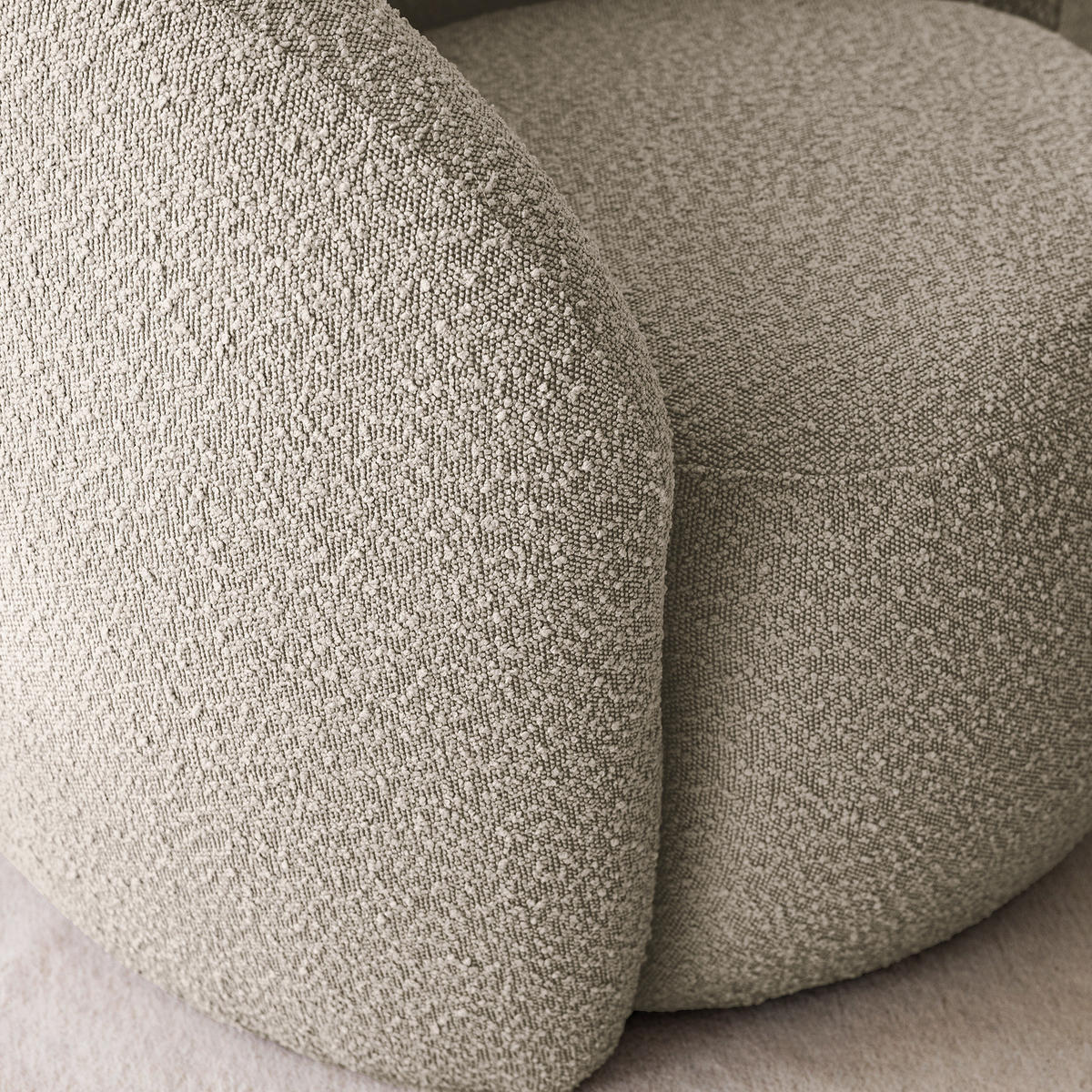 SESSEL - Bouclé - Taupe/Schwarz, Kunststoff/Textil (89/76/83cm) - home24