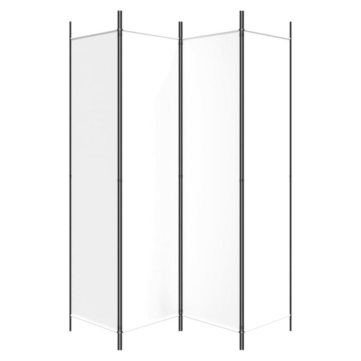 PARAVENT 4-teilig Weiss 200/200 Cm Stoff - Weiß, Textil (200/200/0.1cm) - vidaXL