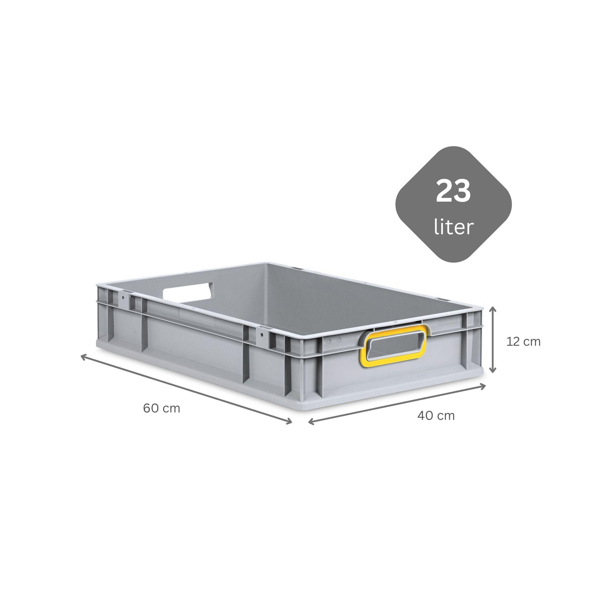 EUROBOX 8x Nextgen Color 12x40x60cm 23 Liter Griffe Gelb Offen - Gelb, Kunststoff (40/12/60cm) - PROREGAL