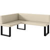 ECKBANK ERIC_U - Creme, Leder (128/168cm) - Meblini