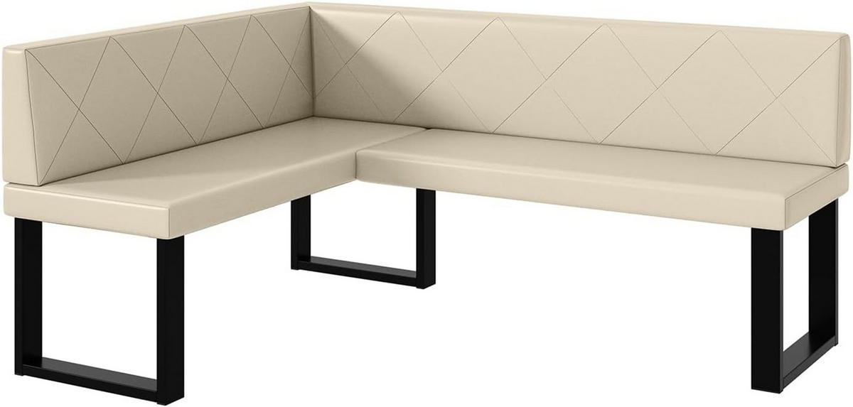 ECKBANK ERIC_U - Creme, Leder (128/168cm) - Meblini