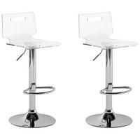 BARHOCKER 2er-Set Kunststoff Transparent Malta - Transparent, Kunststoff/Metall (38/102/38cm) - Beliani