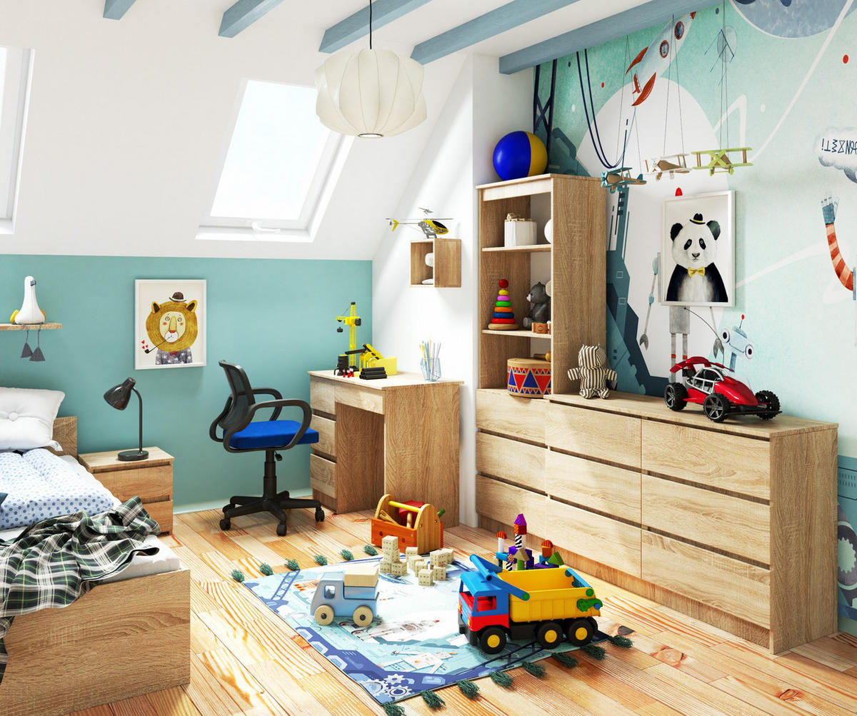 SCHREIBTISCH Eiche Sonoma 77/90/50 - Sonoma Eiche, Holzwerkstoff (50/90/77cm) - RAUMHIRSCH FURNITURE