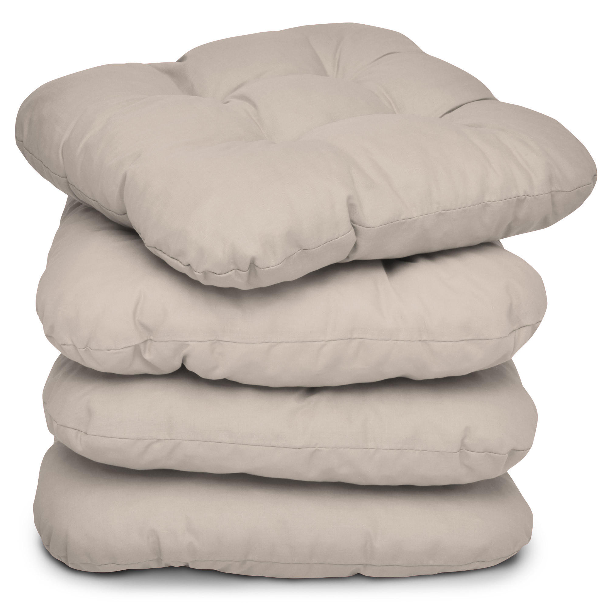 STUHLKISSEN Lisa 40/40/8 cm Taupe 4tlg - Taupe, Textil (40/40cm) - Beautissu 