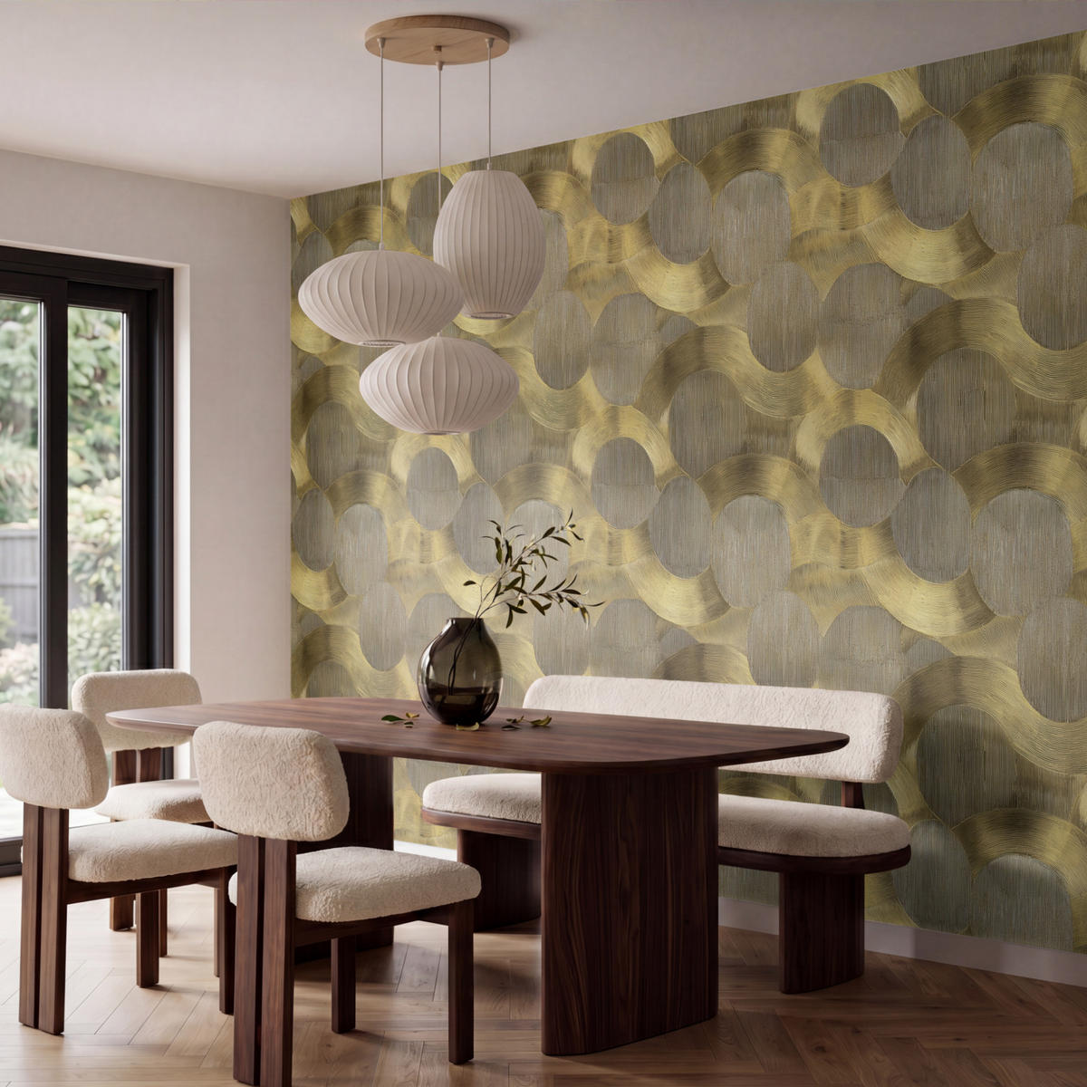TAPETE - Modern - Geometrisch - Gold - 400x260 cm - Goldfarben, Papier (400/260cm) - OnlyWow