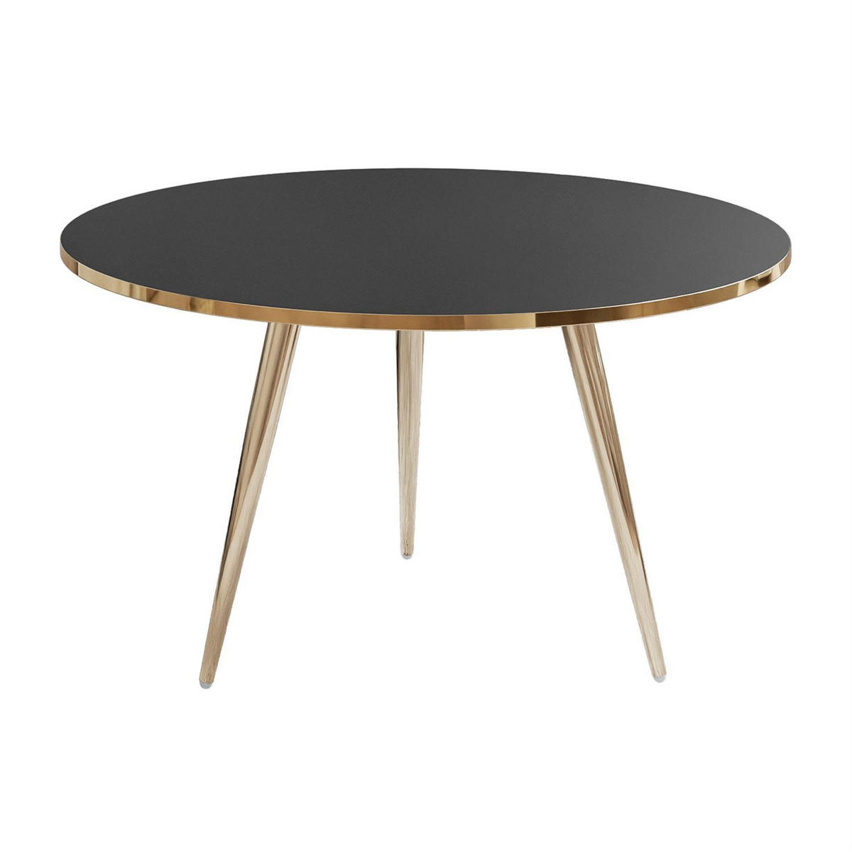 COUCHTISCH SOLEIL GOLD Schwarz Matt, 70cm - Schwarz, Holzwerkstoff (70/70/47cm) - Lookway