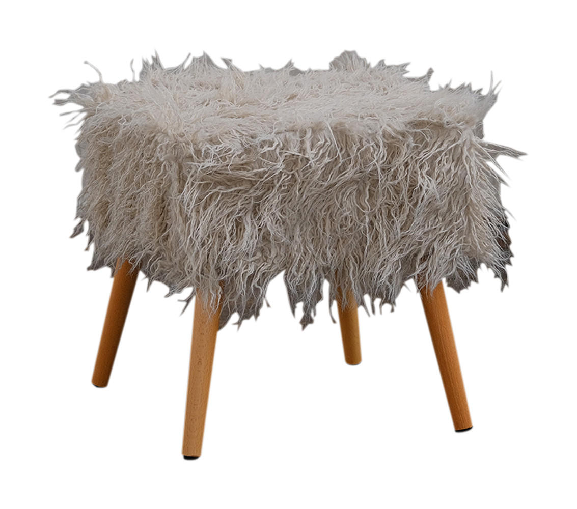 Kawola Fellhocker Grau 42x45x42 cm