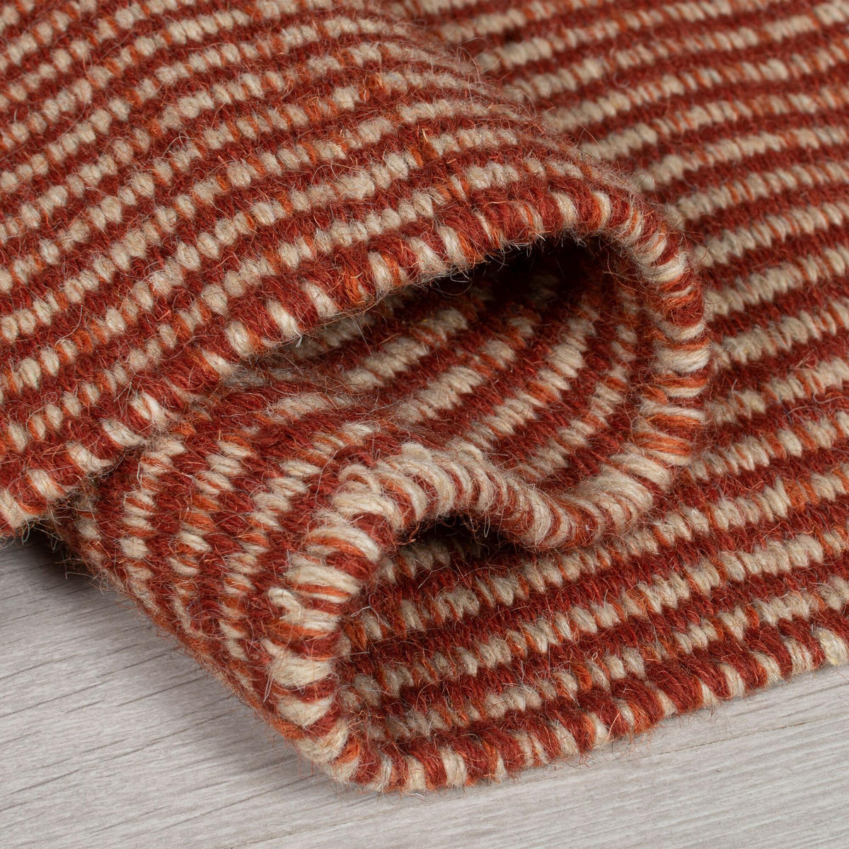 TEPPICH Kurzflor Streifen, Wohnzimmer schmutzabweisend Rot Läufer 60x200 - Rot, Textil (60/200cm) - KADIMA DESIGN