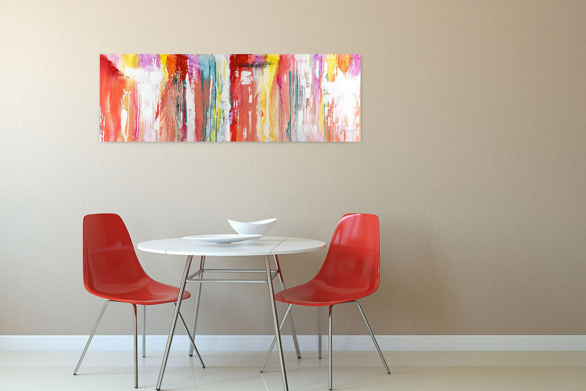 ÖLGEMÄLDE 150/50 cm - Rot/Multicolor, Holz/Textil (2/50cm) - KUNSTLOFT