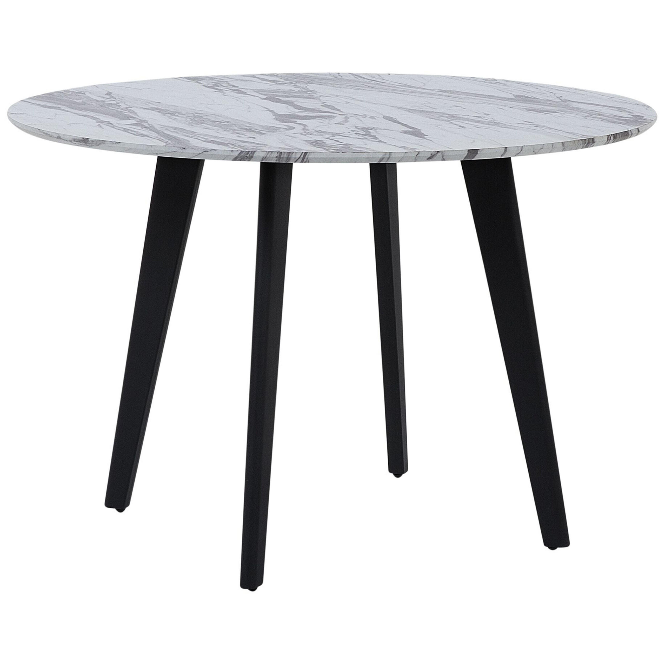 ESSTISCH 110/110/75 cm Grau, Weiß, Schwarz Rund Kenton - Grau, Holzwerkstoff (110/110/75cm) - Beliani