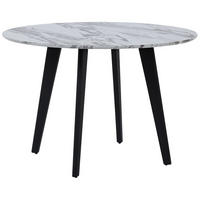 ESSTISCH 110/110/75 cm Grau, Weiß, Schwarz Rund Kenton - Grau, Holzwerkstoff (110/110/75cm) - Beliani