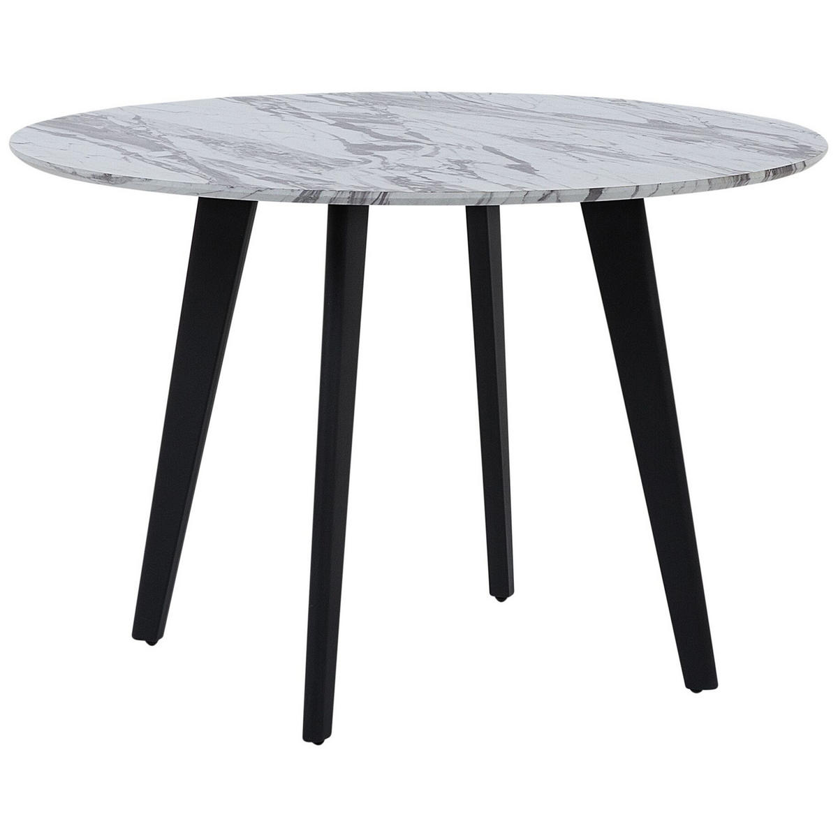 ESSTISCH 110/110/75 cm Grau, Weiß, Schwarz Rund Kenton - Grau, Holzwerkstoff (110/110/75cm) - Beliani