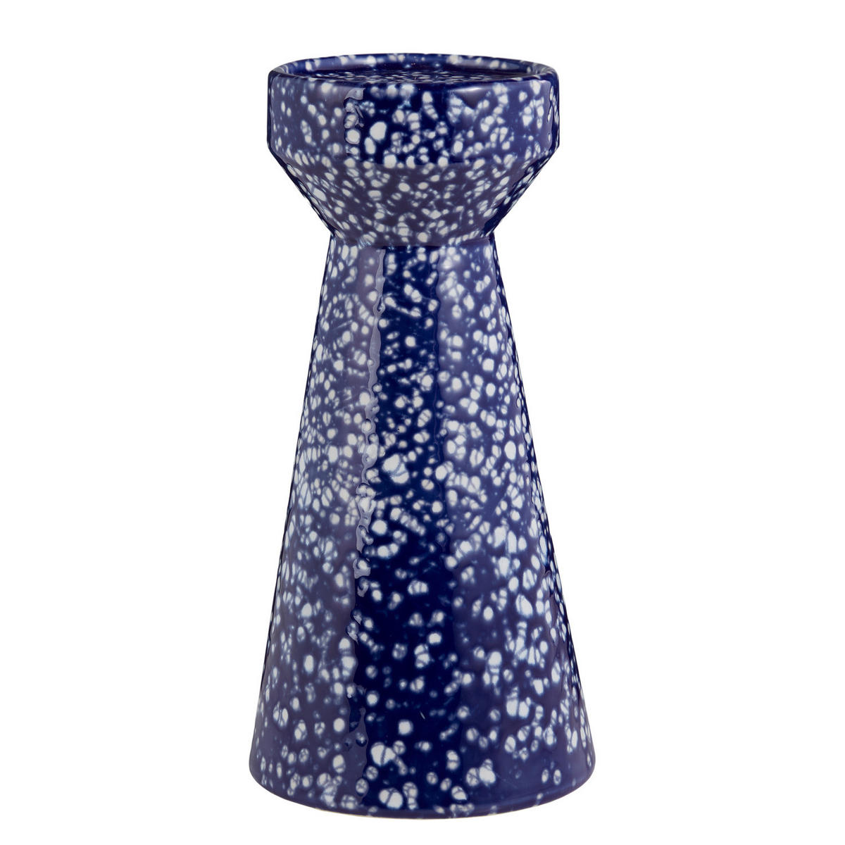 KERZENHALTER Speckle für Stumpenkerzen - Blau, Keramik (13/25/13cm) - BUTLERS