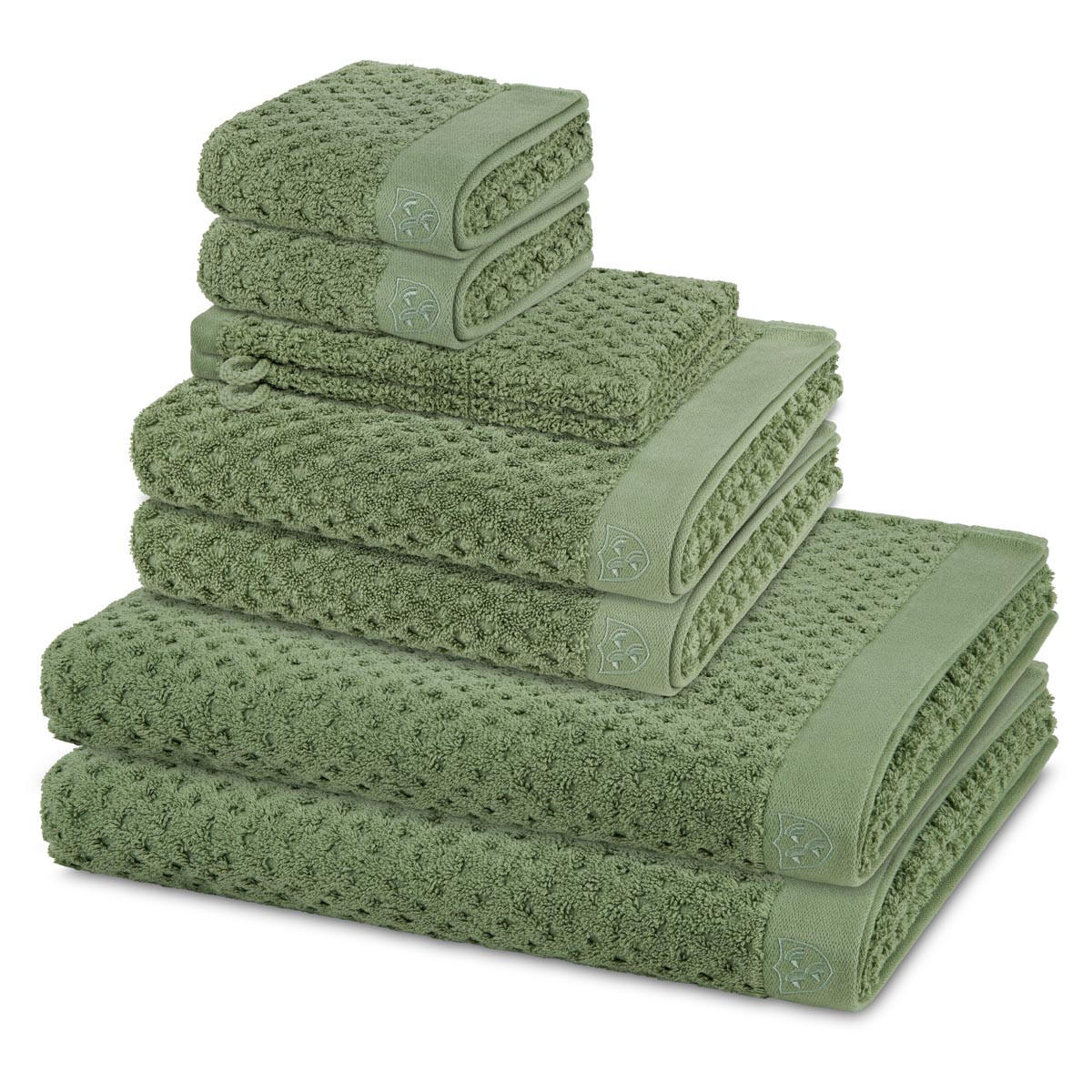 FROTTIERSET Harmony 8-teilig - Grün, Textil (50/100cm) - Ross