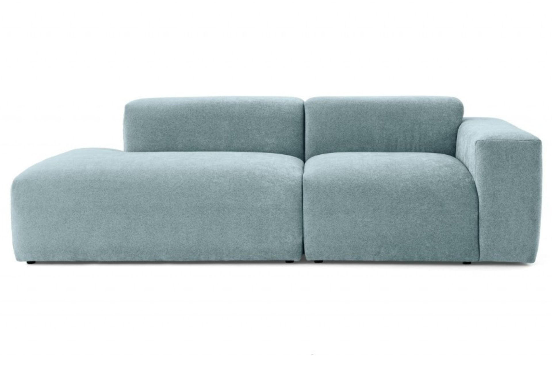 3-SITZER modulares Sofa HEAVEN SET 1 Links, Breite 255 cm Webstoff Blaugrau - Blaugrau/Schwarz, Holz/Kunststoff (255/71/102cm) - Muffo