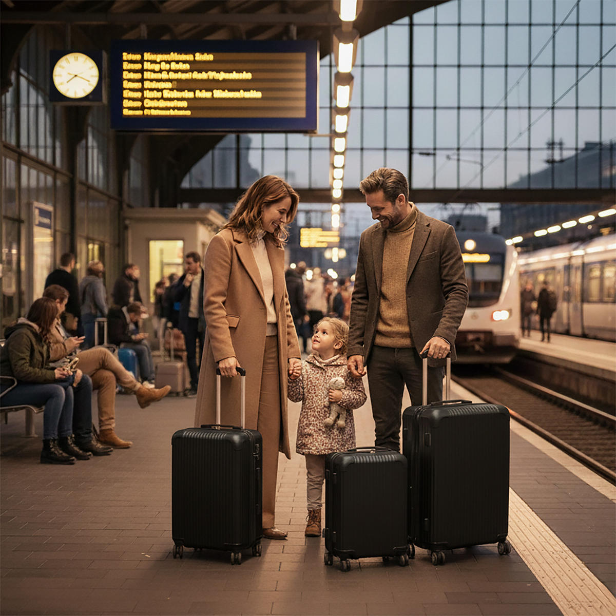 3-TLG.KOFFERSET - Schwarz, Kunststoff (48/75/29cm) - Relaxdays