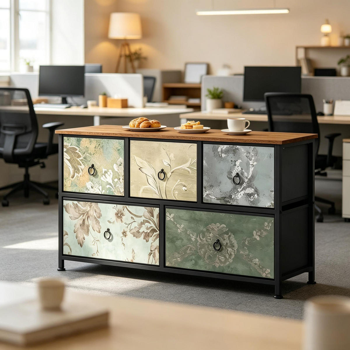 KOMMODE Mehrfarbig 100/30/54 cm - Multicolor, Holzwerkstoff (100/54/30cm) - PANGIVO
