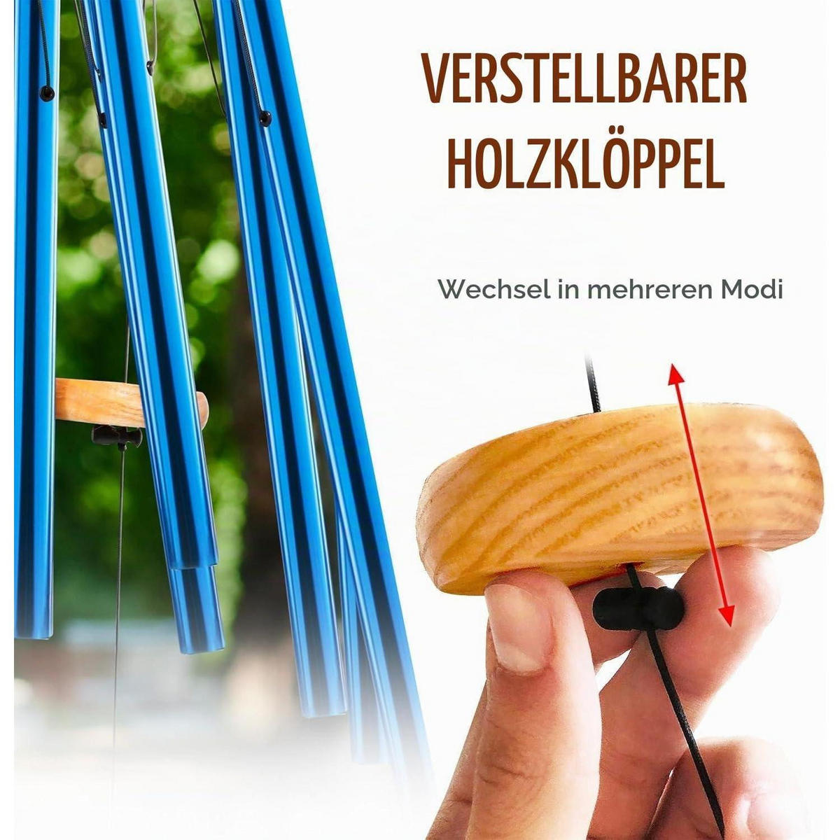 WINDSPIEL Aluminium 6 Metallröhren 125 cm Blau - Blau, Metall (125/10/10cm)