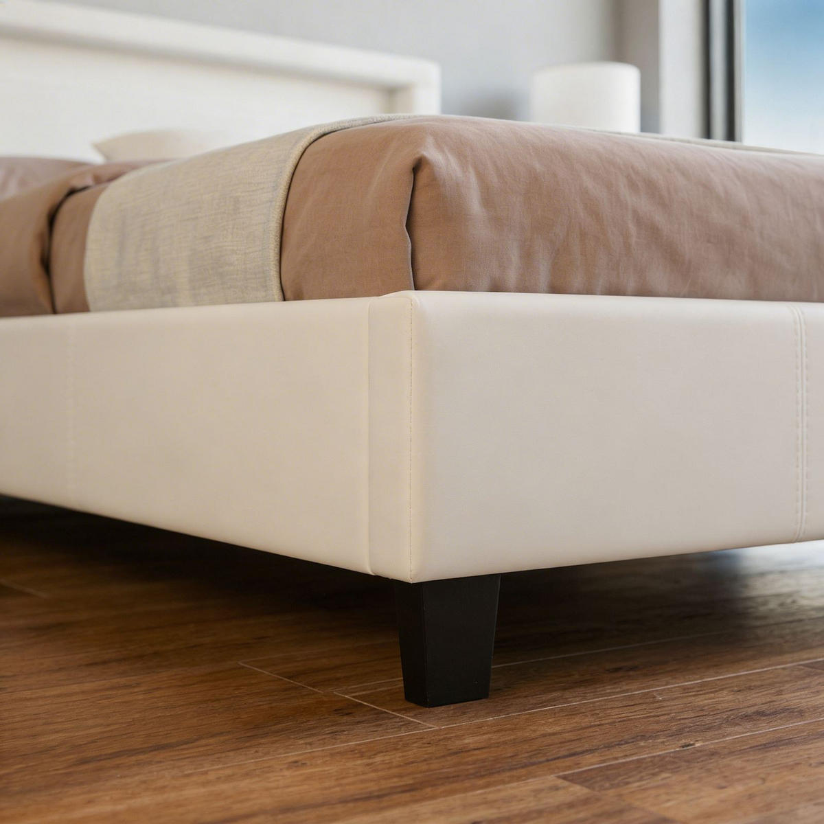 POLSTERBETT MIT LED MIRASOL 120x200 cm weiß - Weiß, Textil (120/200cm) - CARO-Möbel