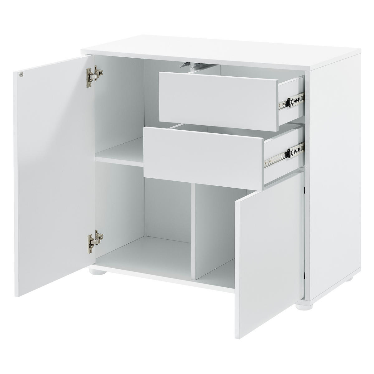 KOMMODE Paarl 2-türig - Weiß, Holzwerkstoff (79/74/36cm) - [en.casa]