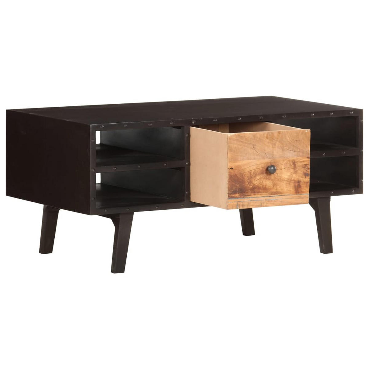 COUCHTISCH 100x50x45 cm Altholz Massiv - Schwarz, Holzwerkstoff (100/50/45cm) - furnicato
