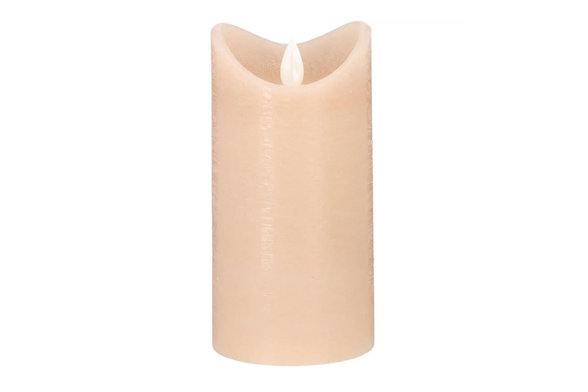 LED-KERZE Ø7,5x15 cm, Beige - Beige, Naturmaterialien (7.5/7.5/15cm) - dasmöbelwerk