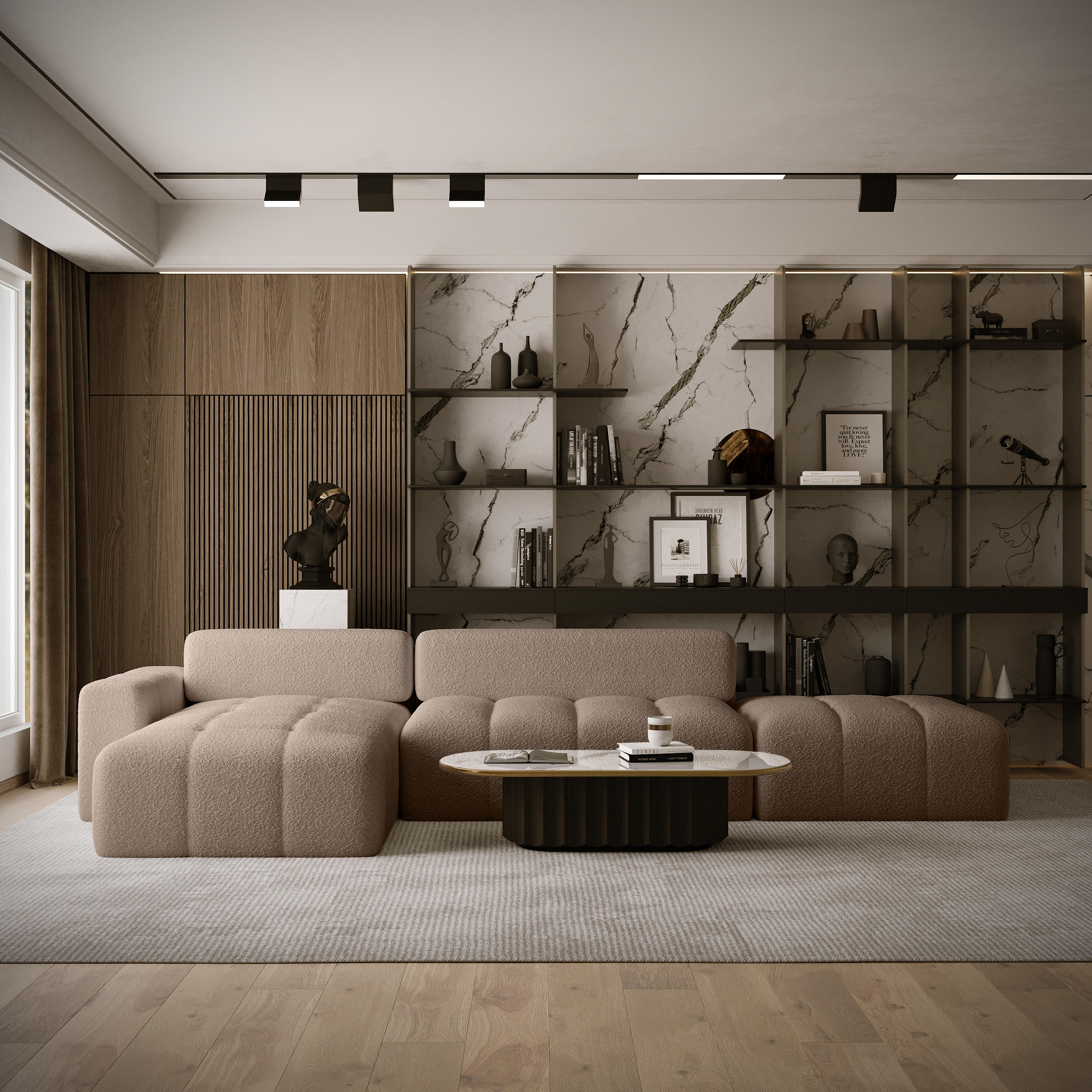 ECKSOFA RIFU LA mit Schlaffunktion, Braun - Braun, Textil (363/185cm) - Fedve