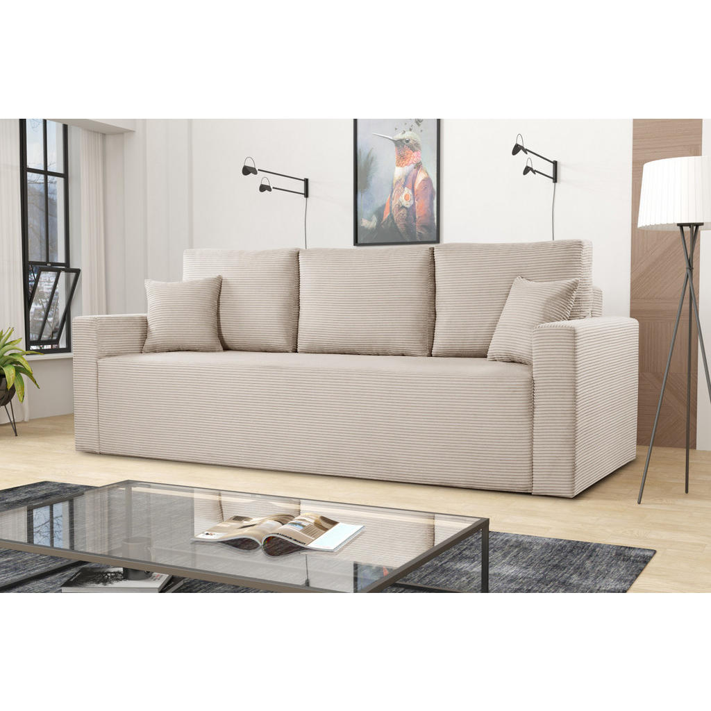Thumbnail - Kaiser Möbel Schlafsofa, Ecru, Textil, Füllung: Komfortschaum,Komfortschaum, einzeln stellbar,Rechteckig, 227x90x92 cm, ...